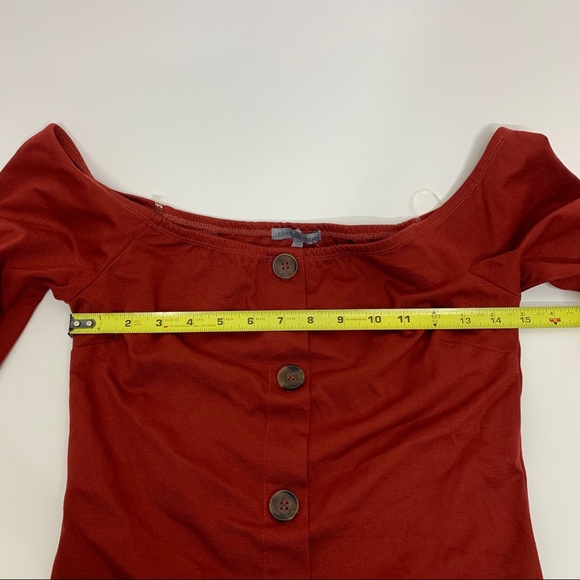 New Nwt Burnt Orange Boho Off The Shoulder Crop Top Sz Medium By Charlotte Russe - Picture 12 of 14
